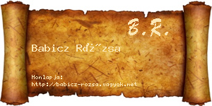 Babicz Rózsa névjegykártya