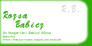 rozsa babicz business card